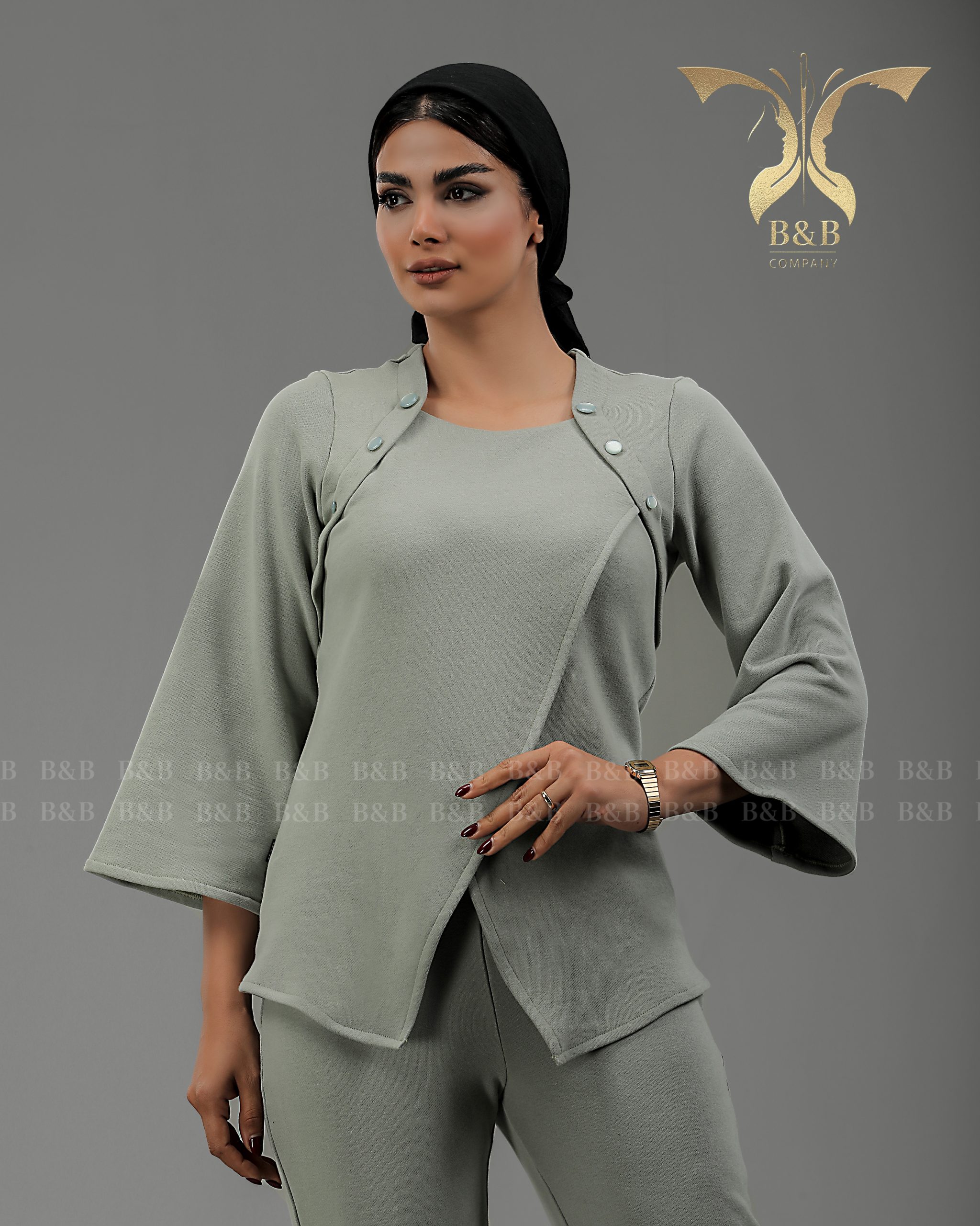 بلوز و شلوار زنانه B&B یقه خشتی