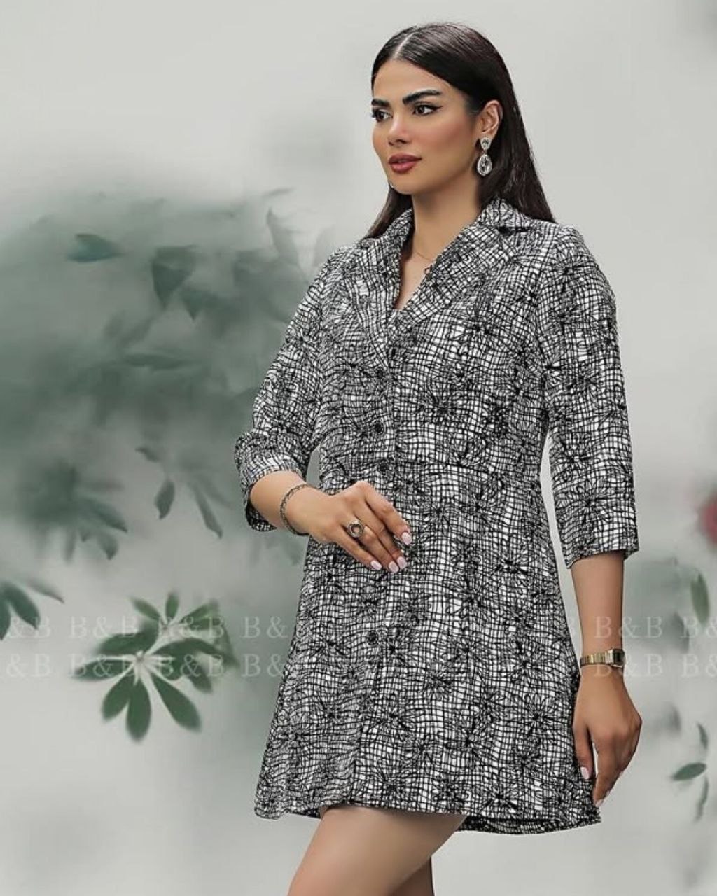 کت و سارافون زنانه B&B یقه انگلیسی