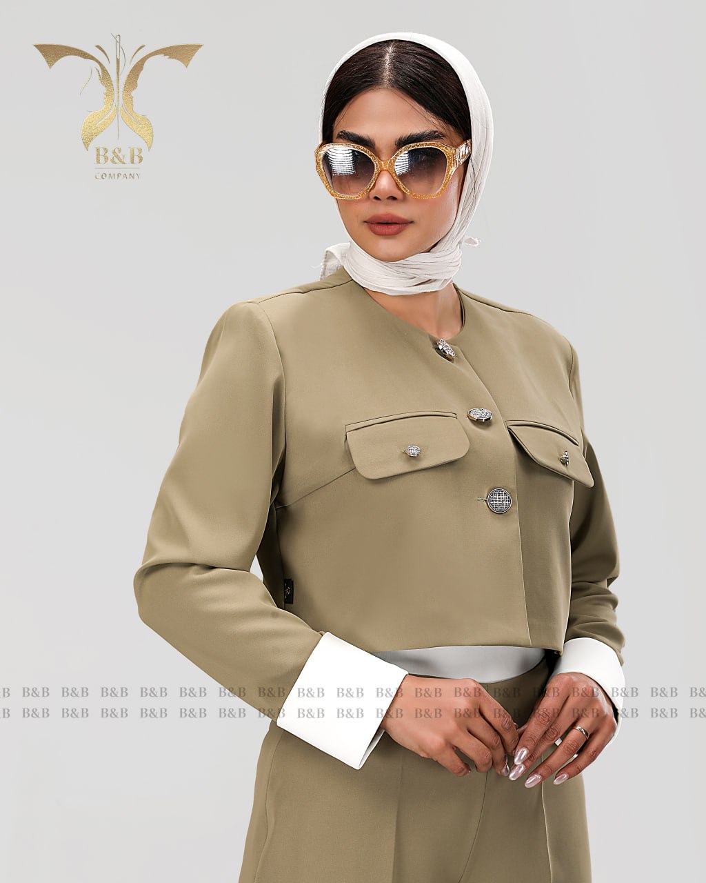 کت و شلوار زنانه B&B یقه گرد