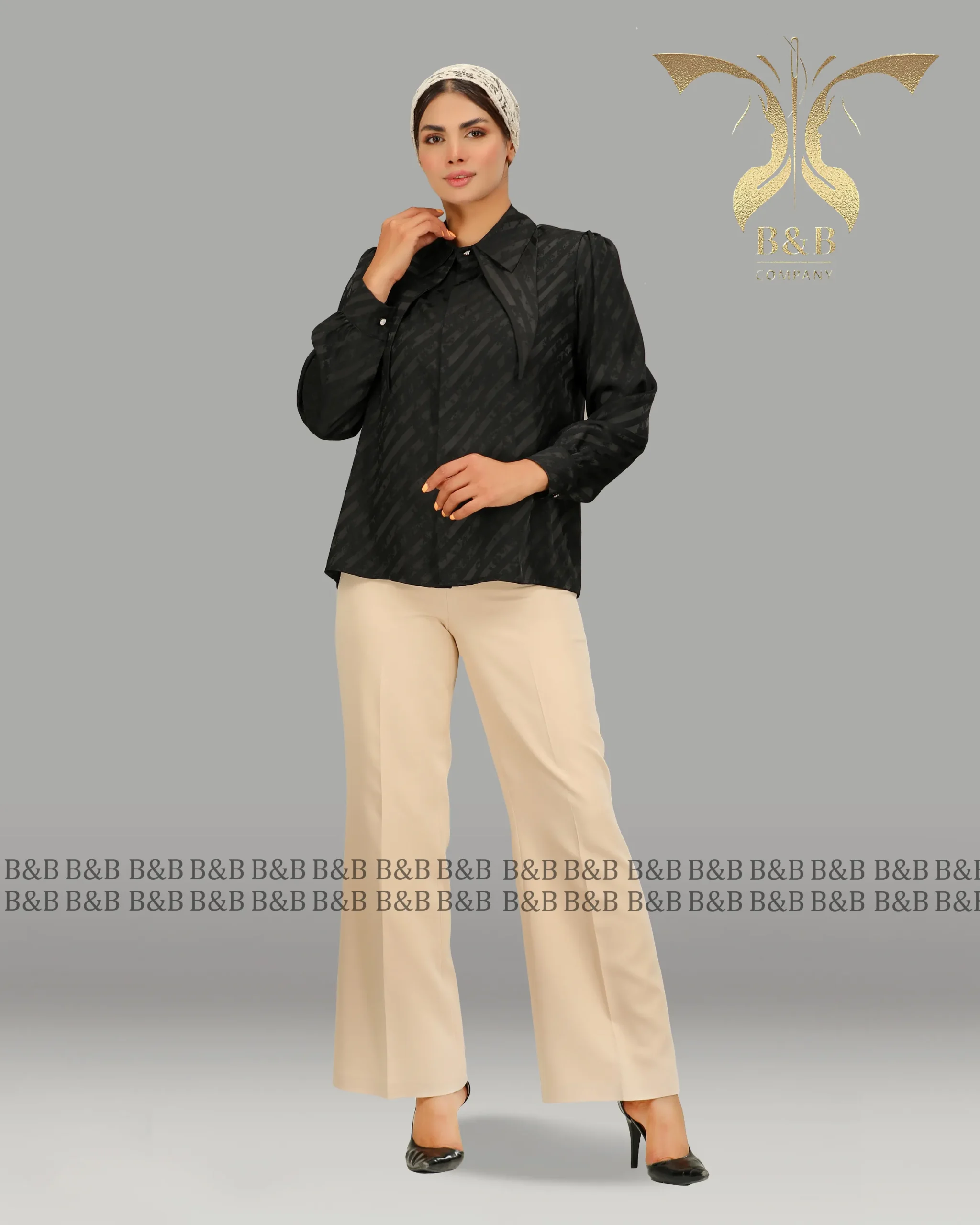 شومیز زنانه B&B دو یقه خرگوشی